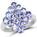 2.72 Carat Genuine Tanzanite .925 Sterling Silver Ring-1