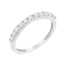 .925 Sterling Silver 1/2 cttw Shared Prong-Set Brilliant Round-Cut Diamond 11 Stone Band Ring (I-J Color, SI2-I1 Clarity) - Size 7-2