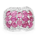 3.04 Carat Genuine Ruby & White Topaz .925 Sterling Silver Ring-4