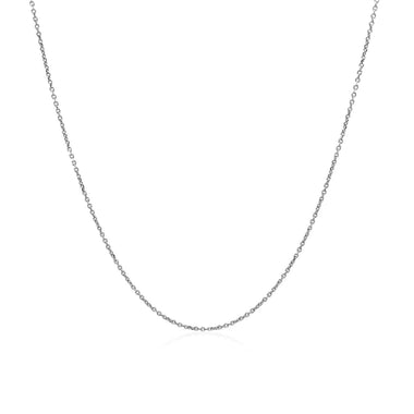 14k White Gold Cable Link Chain 0.5mm - 0