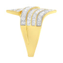 10K Yellow Gold Diamond Bypass Ring (1 1/7 Cttw, I-J Color, I1-I2 Clarity) - Size 5-4