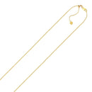 10k Yellow Gold Adjustable Cable Chain 0.9mm-1