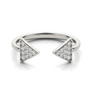 14k White Gold Diamond Arrowhead Open Ring (1/5 cttw)-2