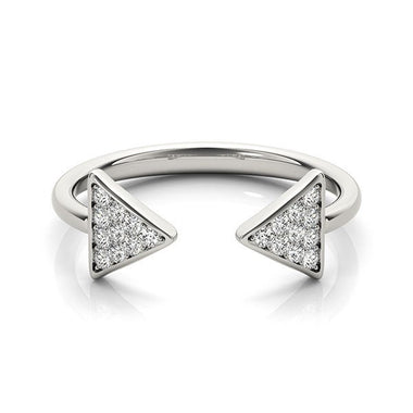 14k White Gold Diamond Arrowhead Open Ring (1/5 cttw) - 0