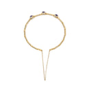 18K Yellow Gold Purple Amethyst and 1/3 Cttw Diamond Halo Station Bracelet-3