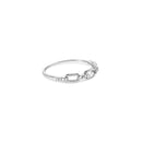 .925 Sterling Silver Diamond Accent Paperclip Band Ring (I-J Color, I2-I3 Clarity) - Ring Size 6-2
