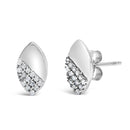 925 Sterling Silver 1/6 Cttw Diamond and Mirror Polish Pear Shape Stud Earrings (I-J Color, I2-I3 Clarity)-2