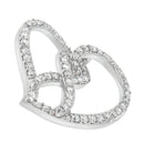 14K White Gold 1.0 Cttw White Diamond Awareness Ribbon & Open Heart 18" Pendant Necklace (H-I Color, I1-I2 Clarity) - White Diamond Ribbon-4