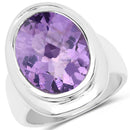 9.01 Carat Genuine Amethyst .925 Sterling Silver Ring-1