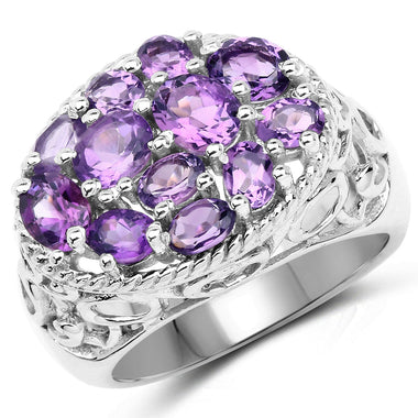 2.64 Carat Genuine Amethyst .925 Sterling Silver Ring