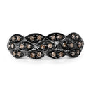 0.31 Carat Genuine Champagne Diamond .925 Sterling Silver Ring-4