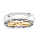14K Yellow Gold Plated Sterling Silver Diamond Accent Infinity Ring-1