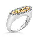14K Yellow Gold Plated Sterling Silver Diamond Accent Infinity Ring-3