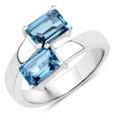 2.40 Carat Genuine London Blue Topaz .925 Sterling Silver Ring-1