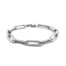 14K White Gold Extra Wide Paperclip Chain Bracelet-3
