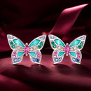 925 Sterling Silver Earrings with Enamel and CZ for Women-1