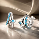 925 Sterling Silver High Quality Turquoise Earrings-1