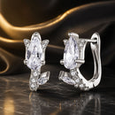 925 Sterling Silver Earrings with White Gold Plating and CZ-1