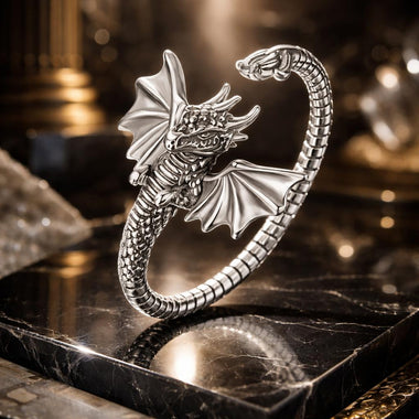 925 Sterling Silver Oxidized Dragon Ring