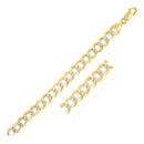 8.2 mm 14k Two Tone Gold Pave Curb Chain-1
