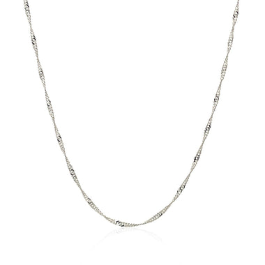 14k White Gold Singapore Chain 1.5mm - 0
