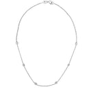 14K White Gold 1.00 Cttw Bezel Set Round Diamond Marquise Shaped Milgrain Station 18" Collar Necklace (G-H Color, SI1-SI2 Clarity)-5