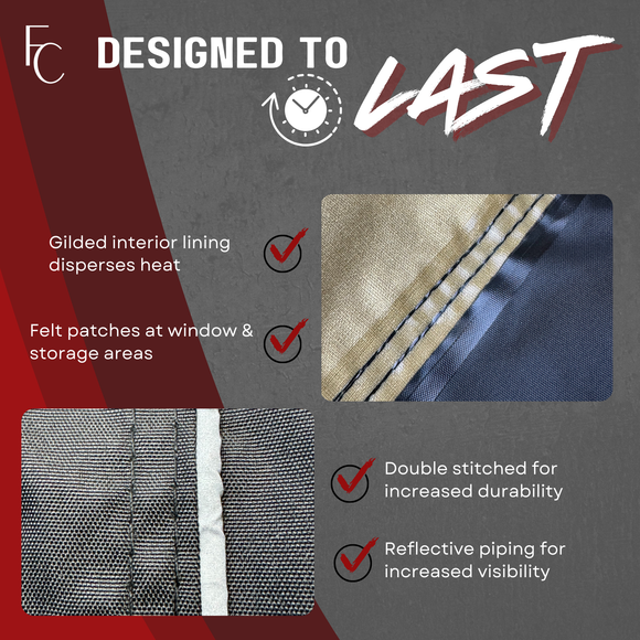 Premium Motorcycle Cover with Night Reflector and Eagle Emblem (XXL) Black