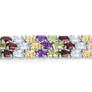 23.74 Carat Genuine Multi Stones .925 Sterling Silver Bracelet-3