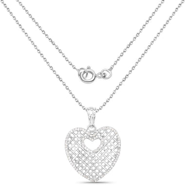 0.52 Carat Genuine White Diamond .925 Sterling Silver Pendant - 0