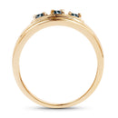 14K Yellow Gold Plated 0.33 Carat Genuine Blue Diamond .925 Sterling Silver Ring-2