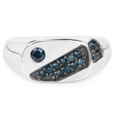0.31 Carat Genuine Blue Diamond .925 Sterling Silver Ring-3