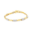 10K Yellow Gold 1.00 Cttw Round-Cut Diamond Spiral Link 7" Bracelet (H-I Color, I2-I3 Clarity)-1