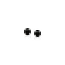 14k White Gold Stud Earrings with Black 4mm Cubic Zirconia-4