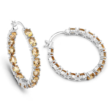4.80 Carat Genuine Citrine .925 Sterling Silver Earrings - 0