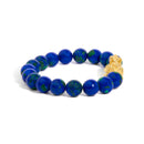 18K Yellow Gold Azurite Beaded Dragon Charm Bracelet-2