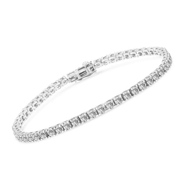 14K White Gold 5.00 Cttw Prong Set Lab Grown Round Diamond Classic Tennis Bracelet (F-G Color, VS2-SI1 Clarity) - 7.25" - 0