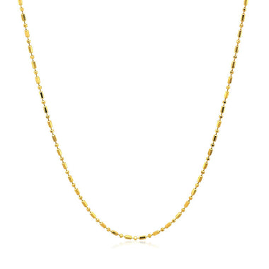 14k Yellow Gold Diamond-Cut Bead Chain 1.0mm - 0