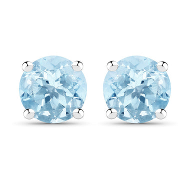 2.10 Carat Genuine Blue Topaz .925 Sterling Silver Earrings