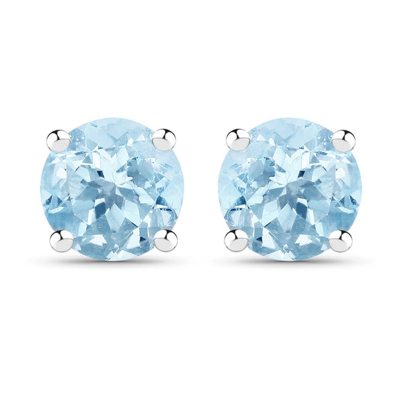 2.10 Carat Genuine Blue Topaz .925 Sterling Silver Earrings