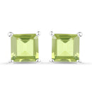 2.30 Carat Genuine Peridot .925 Sterling Silver Earrings-1