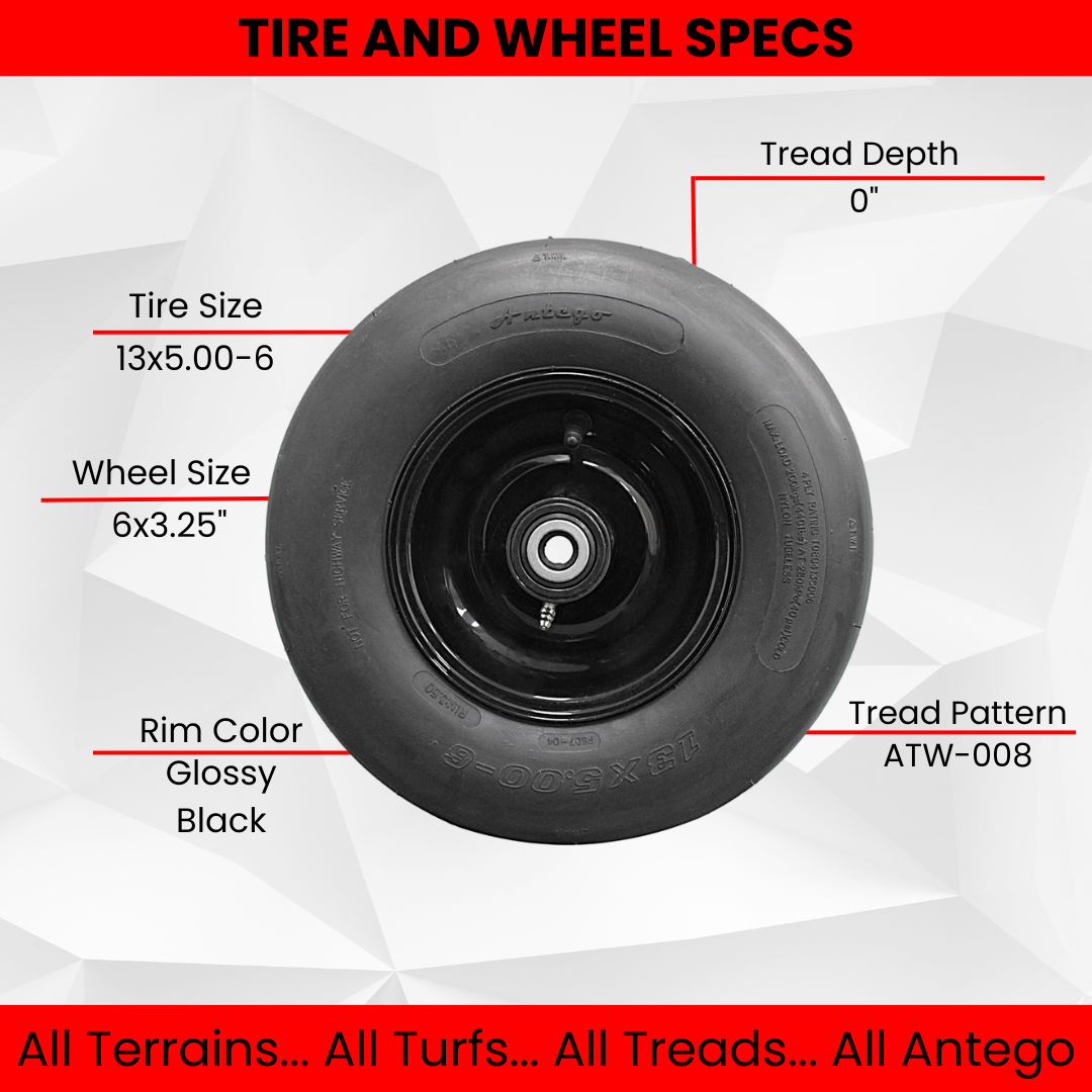 13x5.00-6 Pneumatic Tire and 6x3.25 Wheel Assemblies (Set of Two).