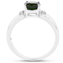 1.29 Carat Genuine Chrome Diopside and White Topaz .925 Sterling Silver Ring-2