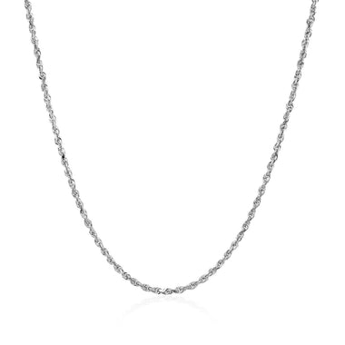 10k White Gold Solid Diamond Cut Rope Chain 1.4mm - 0