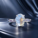 925 Sterling Silver Enamel 10x8mm CZ Ring Size 6 for Women-2