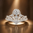 925 Sterling Silver 0.5 Carat Moissanite Ring in Size 6 for Women-1