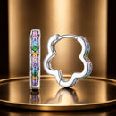 925 Sterling Silver Earrings with Pavé Setting CZ and Platinum Plating for Women-1