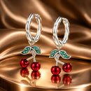 S925 Sterling Silver Oxidized CZ Enamel Earrings for Women-1