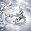 925 Sterling Silver Oxidized Dragon Ring-2