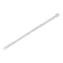 14K White Gold 5.0 Cttw Princess Cut Diamond Invisible Set Alternating Size D Shaped Links Tennis Bracelet (H-I Color, SI2-I1 Clarity) - 7â€-5