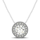 Diamond Halo with Center Bezel in 14k White Gold (5/8 cttw)-4